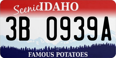 ID license plate 3B0939A