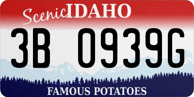 ID license plate 3B0939G