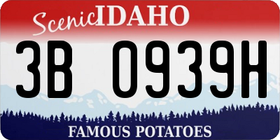 ID license plate 3B0939H
