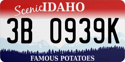 ID license plate 3B0939K