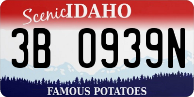ID license plate 3B0939N