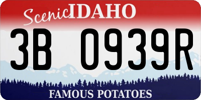 ID license plate 3B0939R