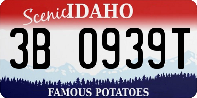 ID license plate 3B0939T