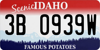 ID license plate 3B0939W