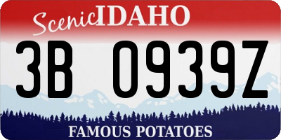 ID license plate 3B0939Z