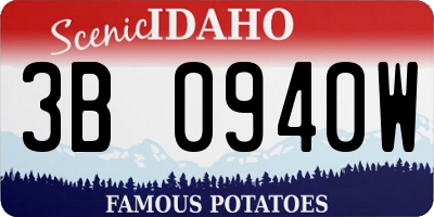 ID license plate 3B0940W