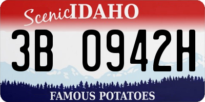 ID license plate 3B0942H