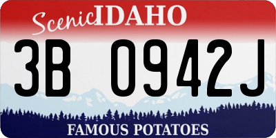 ID license plate 3B0942J