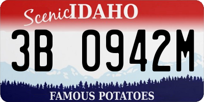ID license plate 3B0942M