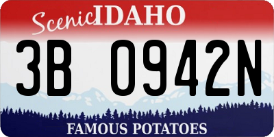 ID license plate 3B0942N