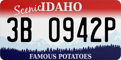 ID license plate 3B0942P