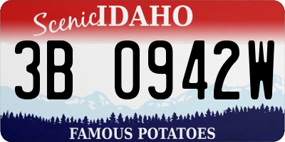 ID license plate 3B0942W