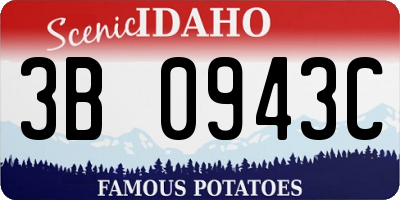 ID license plate 3B0943C