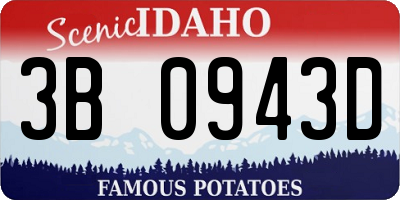 ID license plate 3B0943D