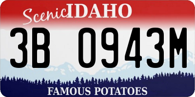 ID license plate 3B0943M