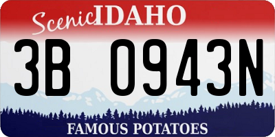 ID license plate 3B0943N