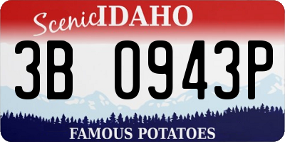 ID license plate 3B0943P