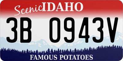 ID license plate 3B0943V