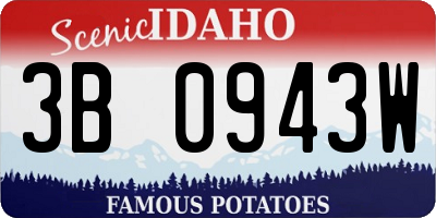 ID license plate 3B0943W