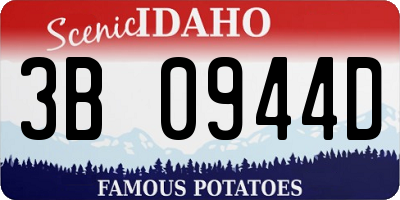 ID license plate 3B0944D