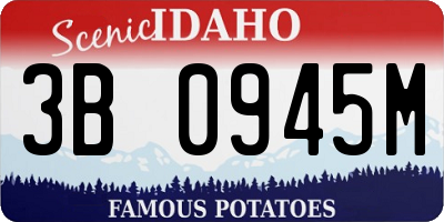 ID license plate 3B0945M