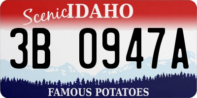 ID license plate 3B0947A