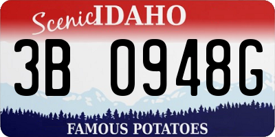 ID license plate 3B0948G