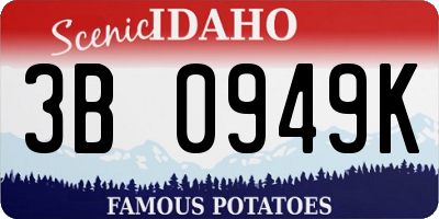 ID license plate 3B0949K
