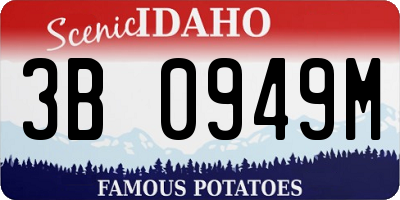 ID license plate 3B0949M