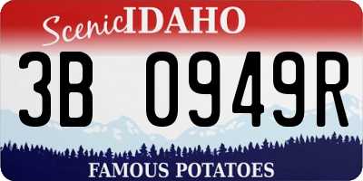ID license plate 3B0949R