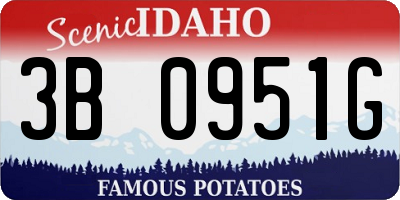 ID license plate 3B0951G