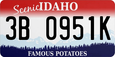 ID license plate 3B0951K