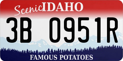 ID license plate 3B0951R