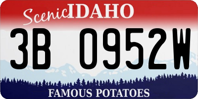 ID license plate 3B0952W