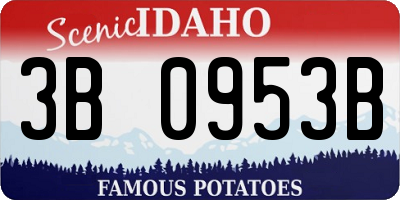 ID license plate 3B0953B