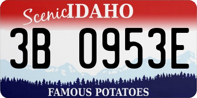 ID license plate 3B0953E