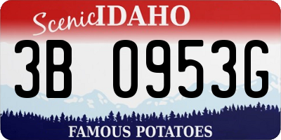 ID license plate 3B0953G