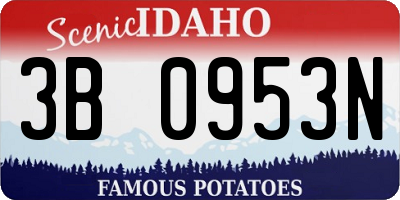 ID license plate 3B0953N
