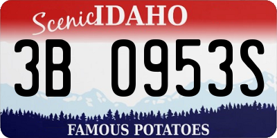 ID license plate 3B0953S