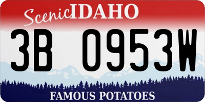 ID license plate 3B0953W