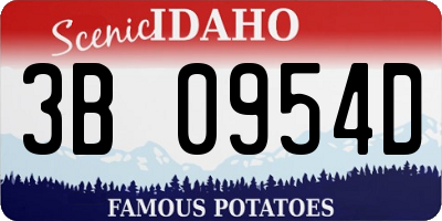 ID license plate 3B0954D