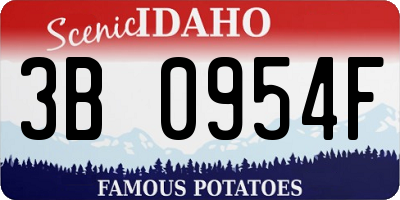 ID license plate 3B0954F