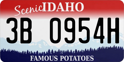 ID license plate 3B0954H