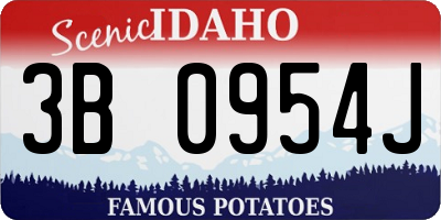 ID license plate 3B0954J