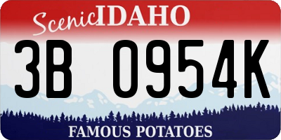 ID license plate 3B0954K