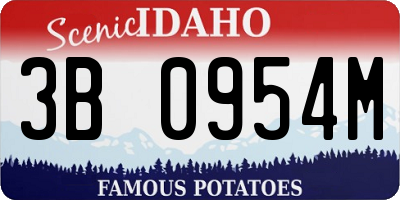 ID license plate 3B0954M
