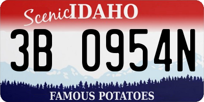 ID license plate 3B0954N