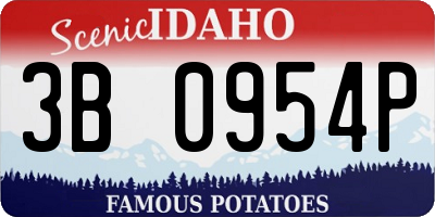 ID license plate 3B0954P