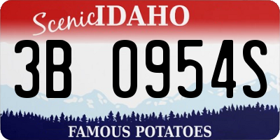 ID license plate 3B0954S