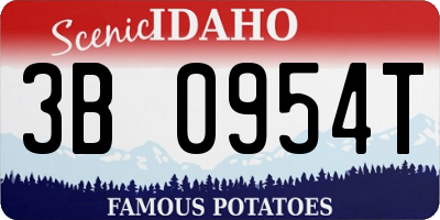 ID license plate 3B0954T